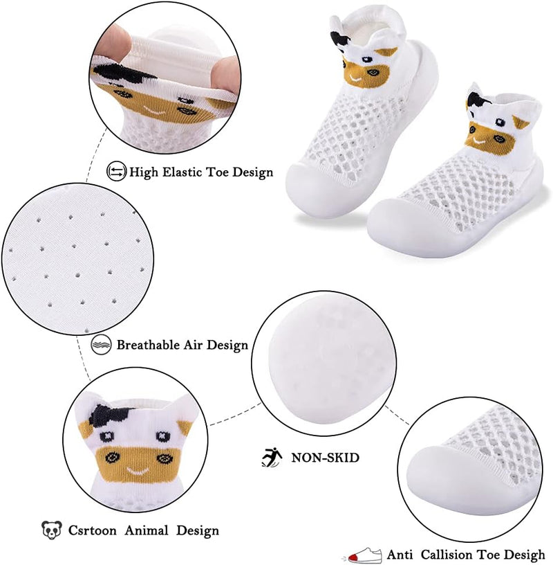Baby Toddler Non-Skid Sock Shoes Indoor Slipper Breathable Cotton Mesh Lightweight Sole Infant Boy Girls Kids Children