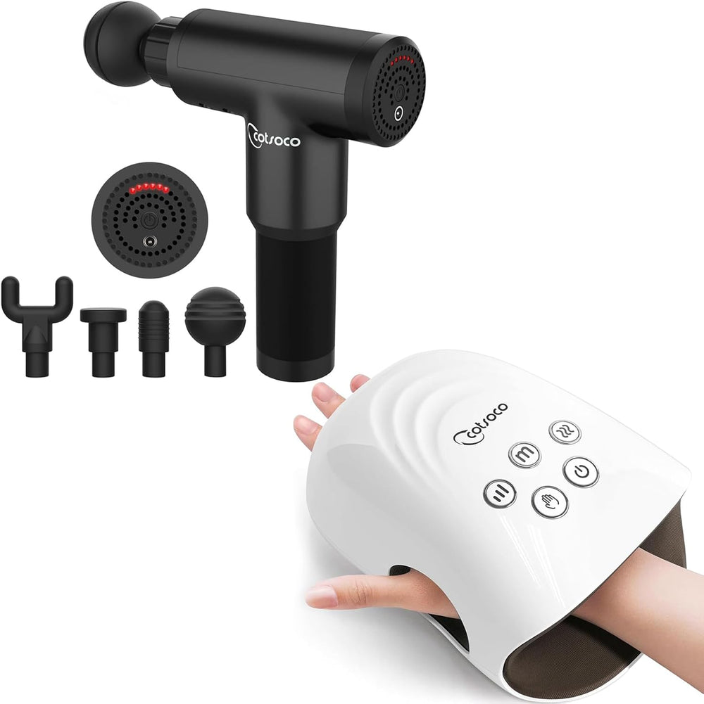 cotsoco Massage Gun Professional Deep Tissue Massager for Muscle Tension Relief with 4 Head