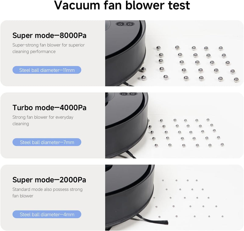 Xiaomi Robot Vacuum S10T, Smart LDS Navigation, 8000Pa Powerful Suction, 5200mAh Large Battery Capacity, 2-in-1 Vacuum and Mop, App Control, Pet Hair & Carpet Cleaning, Black