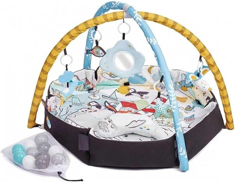 Kinderkraft Mata Education Smartplay Babymat | Playmat | Playpen for Infant/Baby Sea|Machine Washable| For 0 Months+(12 Balls)