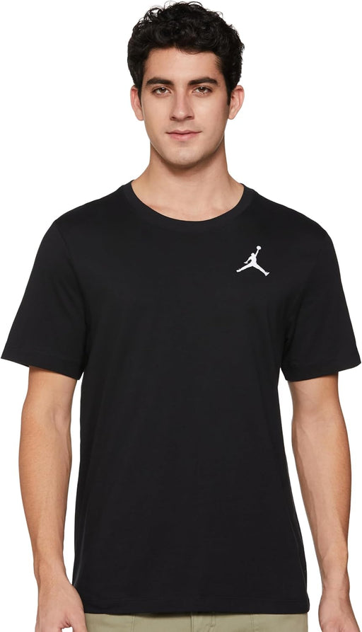 Mens M J JUMPMAN EMB SS CREW TEES AND T-SHIRTS - BLACK/(WHITE)