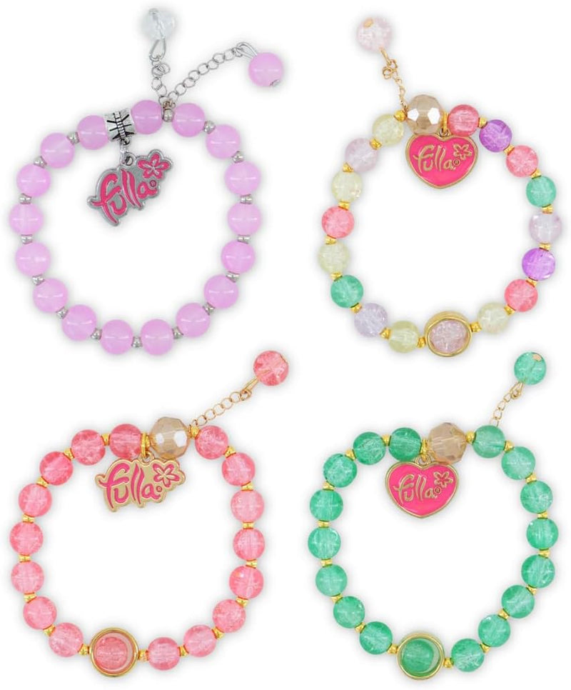 Fulla Little Charmers Bracelet Set with 4 Stylish Designs, Colorful Beads, Metal Heart Charm in Cute Case, Fashion Jewelry Accessory for Creative Expression Play, Girls Ages 3+