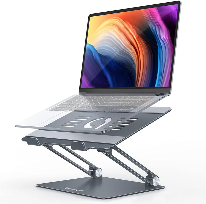 Lamicall Laptop Stand Riser Portable - Foldable Height Adjustable Ergonomic Computer Notebook Stand Holder Lift for Desk, Compatible with MacBook Air Pro, Dell XPS, HP (10-17'') - Silver - 3-Gray