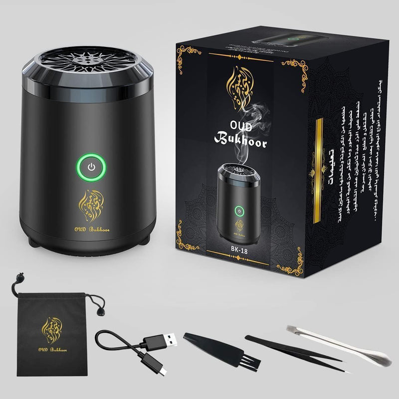 Bukhoor Burner, Electric Oud Incense, Aroma Diffuser with long lasting battery, Usb Rechargeable, Great gift for Home, Car, Desert Camping & Travel.
