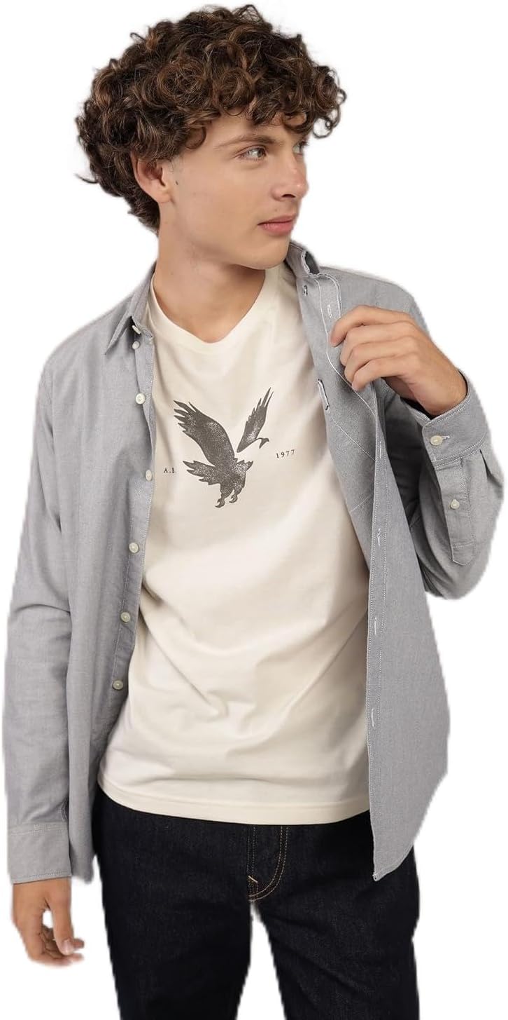 Mens Everyday Oxford Button-Up Shirt modern (pack of 1) - Gray