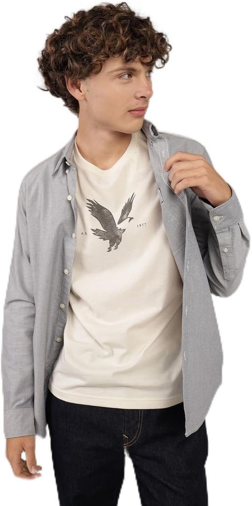 Mens Everyday Oxford Button-Up Shirt modern (pack of 1) - Gray