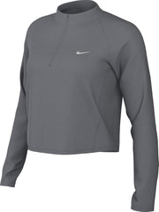 Womens Tempo Dri-FIT Half Zip TEES AND T-SHIRTS (pack of 1) - SMOKE GREY/(REFLECTIVE SILV)
