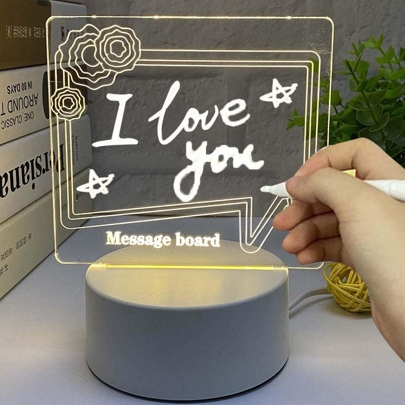 Personalized DIY Message Board Night Light, USB Powered Table Lamp with Erasable Pen and Remote Control, Office Room Desktop Decoration, Gifts for Wedding Anniversary Birthdays Gifts for Adults Kids