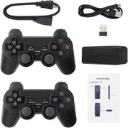 Integrated retro 4K game console with dual 2.4G wireless controllers, plug-and-play video game stick, built-in 3,500 games, 9 classic emulators, high-definition HDMI output for TV (64G, 10000+ games)