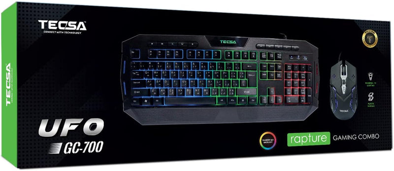 GAMING KEYBOARD AND MOUSE COMBO UFO SERIES TECSA TCS-GC700