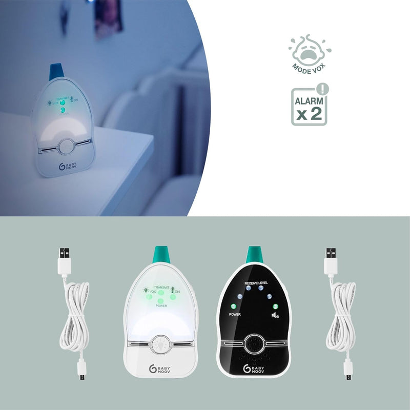 Babymoov Easy Care Baby Monitor Audio, 500 M Range, Night Light, Vox