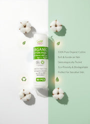 PureLife Organic Cotton Pads 80pcs Soft Reusable Rounds for Face Makeup Removal, Skincare, Cleansing Gentle, Eco-Friendly, Biodegradable Cotton Pads