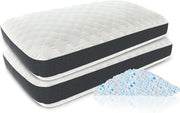 Shredded Memory Foam Pillow Adjustable, Cooling, Firm Support for Side, Back & Stomach Sleepers Washable Removable Cover King Size, Pack of 2 - White King (Pack of 2)