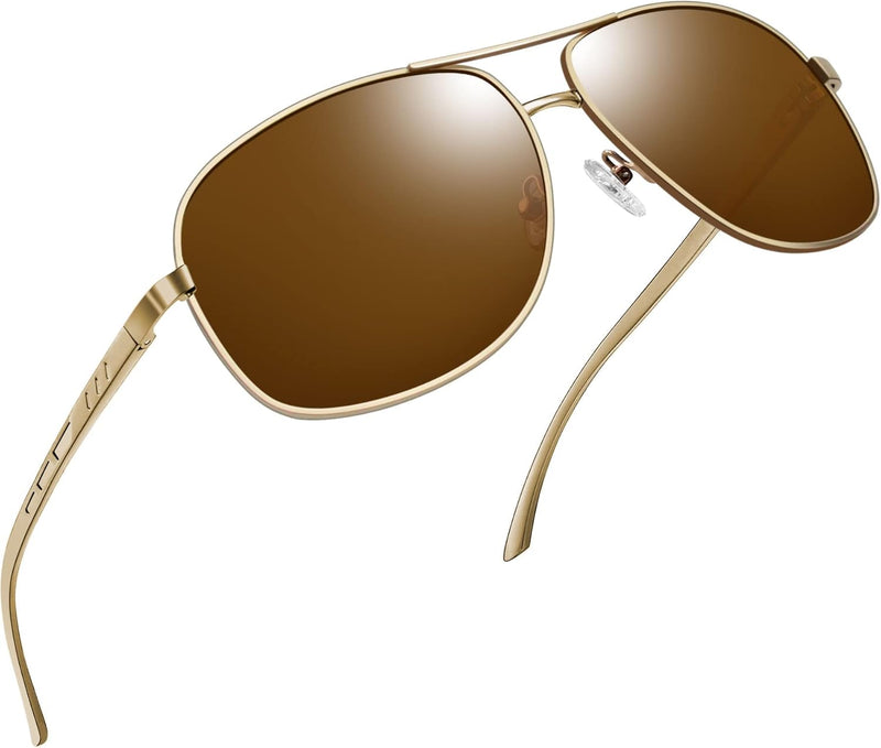 Joopin Rectangular Polarized Aviaion Sunglasses for Men Retro Military Shades Driving UV Protection