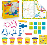 Play-Doh Rainbow Swirl Ice Cream Playset with 7 Pretend Play Kitchen Accessories, Arts and Crafts Toys for 3 Year Old Girls and Boys and Up - M^S School activities playset