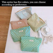 STARDW Flower Cosmetic Bags Makeup Bags for Women and Girls,Travel Makeup Bag Large Capacity Canvas Makeup Bag,Makeup Organizer Bag Zipper Pouch, Embossed pink, Large Capacity Aesthetic Makeup Bags