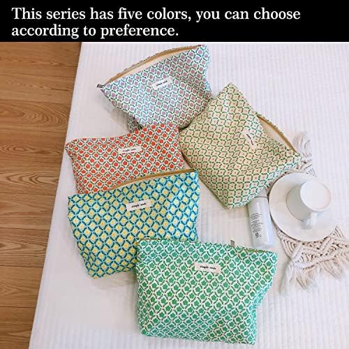 STARDW Flower Cosmetic Bags Makeup Bags for Women and Girls,Travel Makeup Bag Large Capacity Canvas Makeup Bag,Makeup Organizer Bag Zipper Pouch, Embossed pink, Large Capacity Aesthetic Makeup Bags