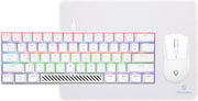 Alpha Pack 3-in-1 Gaming Bundle Keyboard, 65g Lightweight Mouse & Mousepad - White