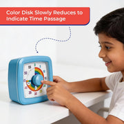Rainbow Visual Timer for Kids (60 Minute) Silent Analog Countdown Clock with Colorful Time Management Disk Ideal for Classroom, Study, Therapy, and ADHD Focus Routines (Blue, 9cm)