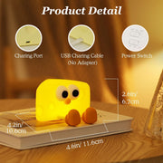 AMERTEER Children's LED Night Light, CheeseNight Lamp, Rechargeable Cute Soft Silicone Creative NightLight for Kids, Bedside Lamp, Dimmable & Touch Sensor for Bedroom, Birthday Gifts Room Decor