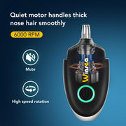 Winsea Ear and Nose Hair Trimmer Clipper for Men and Women – High-Precision, USB Rechargeable, Waterproof, Safe and Quiet Operation, Portable Design