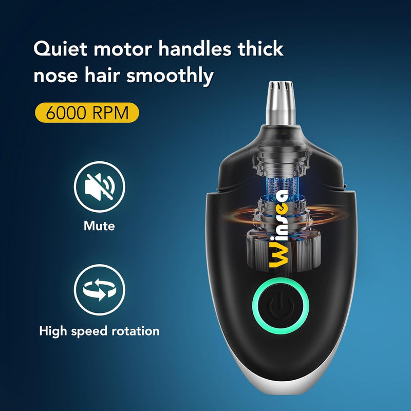 Winsea Ear and Nose Hair Trimmer Clipper for Men and Women – High-Precision, USB Rechargeable, Waterproof, Safe and Quiet Operation, Portable Design