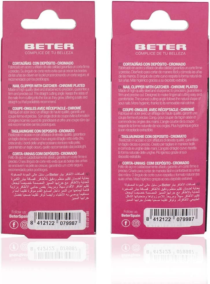Beter Pack Of 2 Nail Clippers For Manicure and Pedicure With Reservoir