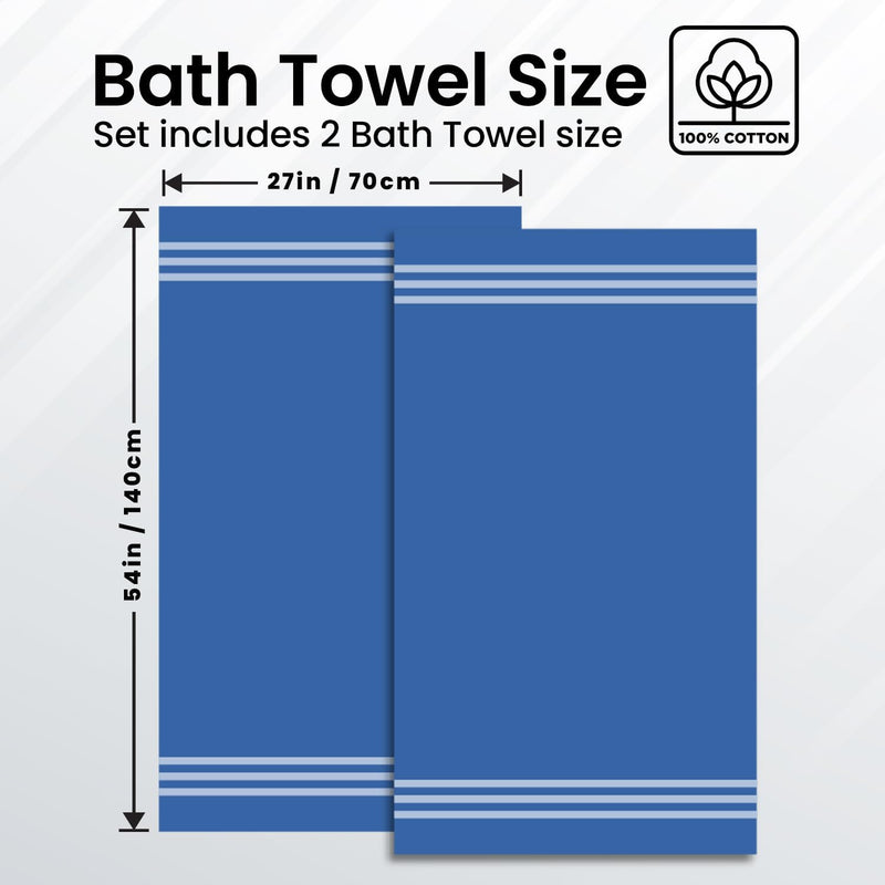 Infinitee Xclusives Premium Cotton Bath Towels Set of 2 (70 x 140 cm) Soft, Highly Absorbent, Quick Dry Towels - Perfect Towels for Bathroom, Gym, Spa & Hotel (Brilliant White)