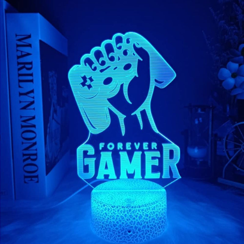 Video Games 3D Illusion Night Light for Kids,Acrylic night light &16 Colors Change,Decor LED Bedside Night Lamp With remote control, suitable for bedroom Gamer Room Gifts Toys for Boys Girls
