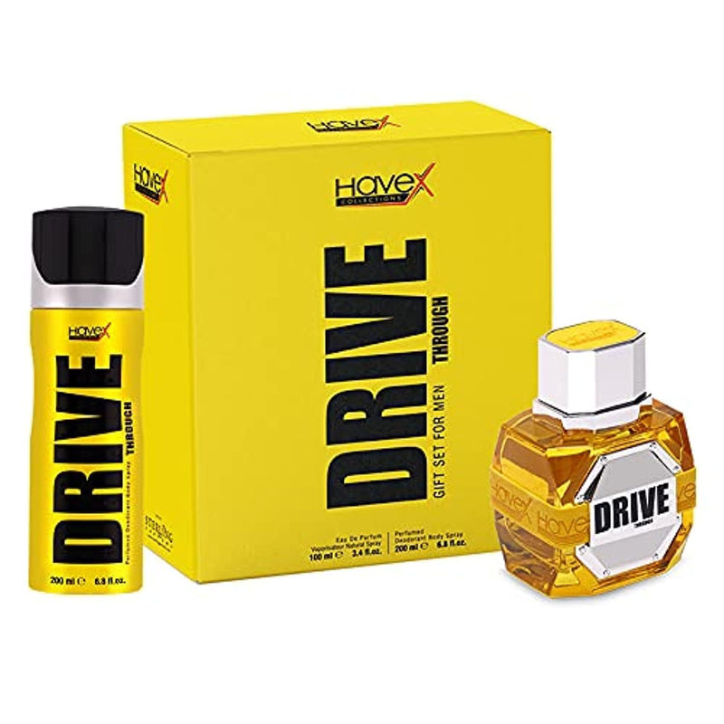 Havex Collection Drive Through 2 Piece Gift Sets For Men - Eau De Parfum 100ML + 200ML Perfume Body Spray - perfume for men