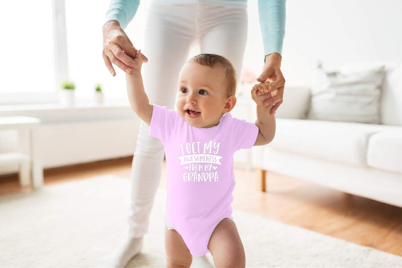 I Get My Awesomeness From My Grandpa - Grandpas Sidekick Funny Romper, One-Piece Baby Bodysuit