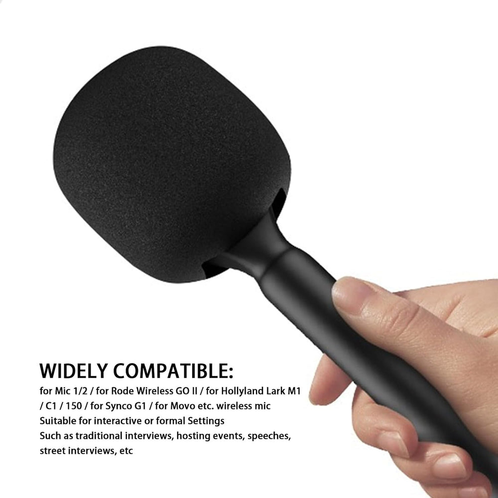 Microphone Interview Handle, 1Pcs Wireless Mic Holder Stand for Mic 1, 2, for Rode Wireless GO II, for Hollyland Lark M1, C1, 150, for G1, for Movo, Wireless Lav Mic Adapter