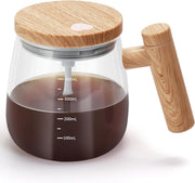 Self Stirring Coffee Mug with Lid,400ML Electric Mixing Cup Self Stirring Coffee Mug High Borosilicate Glass Mixing Coffee Mug Rotating Home Office Stirring Cup Suitable for Coffee/Milk/Protein Powder