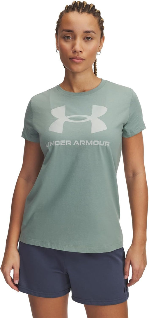 Womens Women's UA Rival Logo Short Sleeve T-shirt (pack of 1) - Silica Green / / Hydro Green
