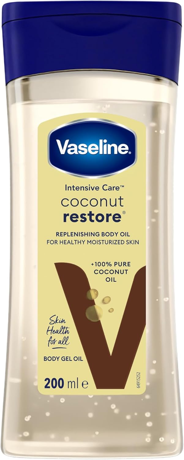 Intensive Care Cocoa Radiant Vitalizing Body Oil With 100% Pure Cocoa Butter & Replenishing Oils For Long-Lasting Radiant Glow Non-Greasy Body Gel Oil for Healthy & Glowing Skin 200 ml - Coconut Restore