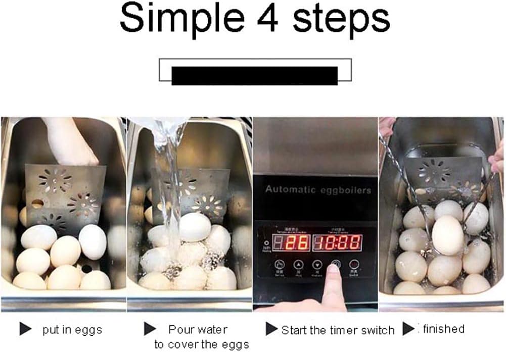 BLOSSS Commercial Hot Spring Egg Cooker, 50Pcs Intelligent Egg Boiler Cooker 9L Large Capacity Automatic Half-Boiled Egg Soft-Boiled Egg Machine Omelette Device