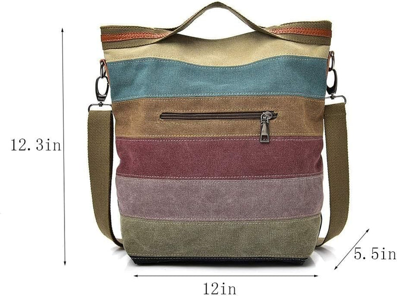 AI VI Womens shoulder bags canvas Hobo Handbags Multi-Color Casual Messenger Bag Top Handle Tote Crossbody Bags - One Size