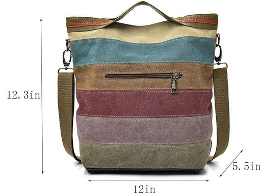 AI VI Womens shoulder bags canvas Hobo Handbags Multi-Color Casual Messenger Bag Top Handle Tote Crossbody Bags - One Size