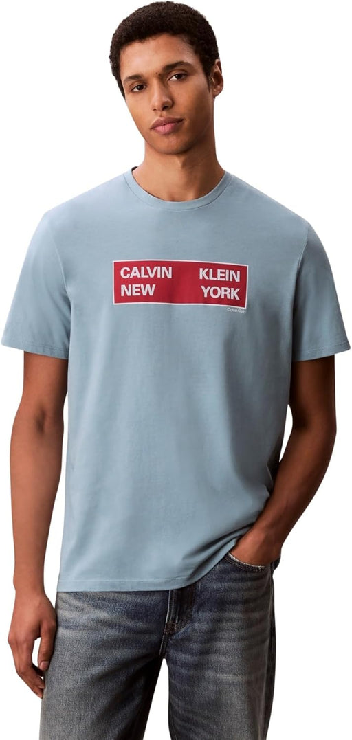 mens Ss 30s Eu Ckny Box Graphic Tee Lv04rd816g T-Shirts (pack of 1) - Smoke Blue