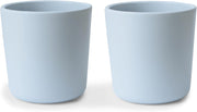 Dinnerware Cups for Kids Set of 2 Reusable BPA Free Dishwasher & Microwave Safe Cups Easy to Hold Made in Denmark (Sage) - Blue