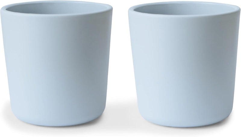 Dinnerware Cups for Kids Set of 2 Reusable BPA Free Dishwasher & Microwave Safe Cups Easy to Hold Made in Denmark (Sage) - Blue