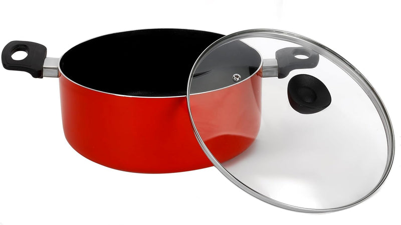 Delcasa 8Pc Nonstick Cookware Set Casserole+ Lid, Sauce pan+ Lid, Frypan, Dosa Tawa, 2pcs nylon tool