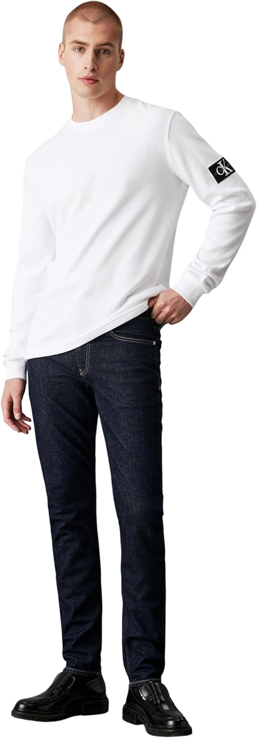 Calvin Klein Jeans Men's Badge Waffle Ls Tee L/S Knit Tops