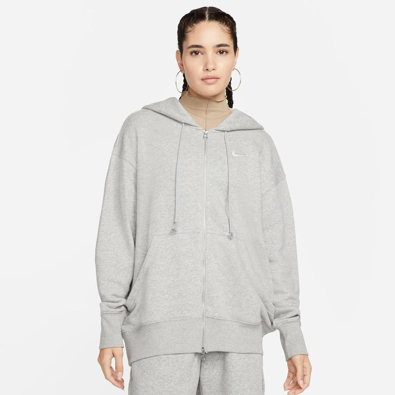 Women's W Nsw Phnx Flc Fz Os Hoodie Sweatshirt (pack of 1) - DK GREY HEATHER/(SAIL)
