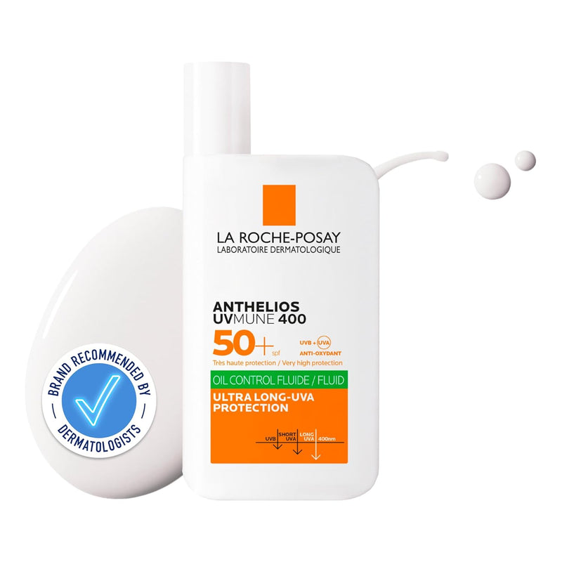 La Roche-Posay Anthelios UVMune 400 Oil Control Invisible Fluid Sunscreen SPF 50+ for Oily Skin 50ml