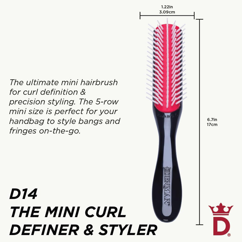 Denman Classic Styling Brush 7 Rows - D3 - Hair Brush for Blow-Drying & Styling â€“ Detangling, Separating, Shaping & Defining Curls