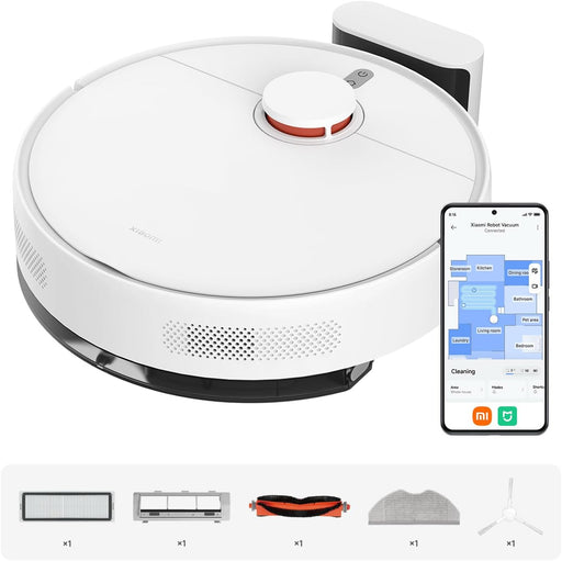 Xiaomi Robot Vacuum S40C, 2-in-1 Vacuum and Mop, 5000Pa Suction, Smart LDS Navigation, Auto Recharge, High-capacity Dustbin & Water Tank, App Remote Control, Works on Low Pile Carpets & Hard Floors - Standard