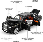 AMERTEER Alloy Rolls Royce Model Car 1:32 Car Model For Rolls-Royce Phantom Car Model Boy Toy Diecast Toy Cars With Sound & Light & 6 Open Doors For Kids Boy Girl Collect Gift SUV Model Car Toy -Black