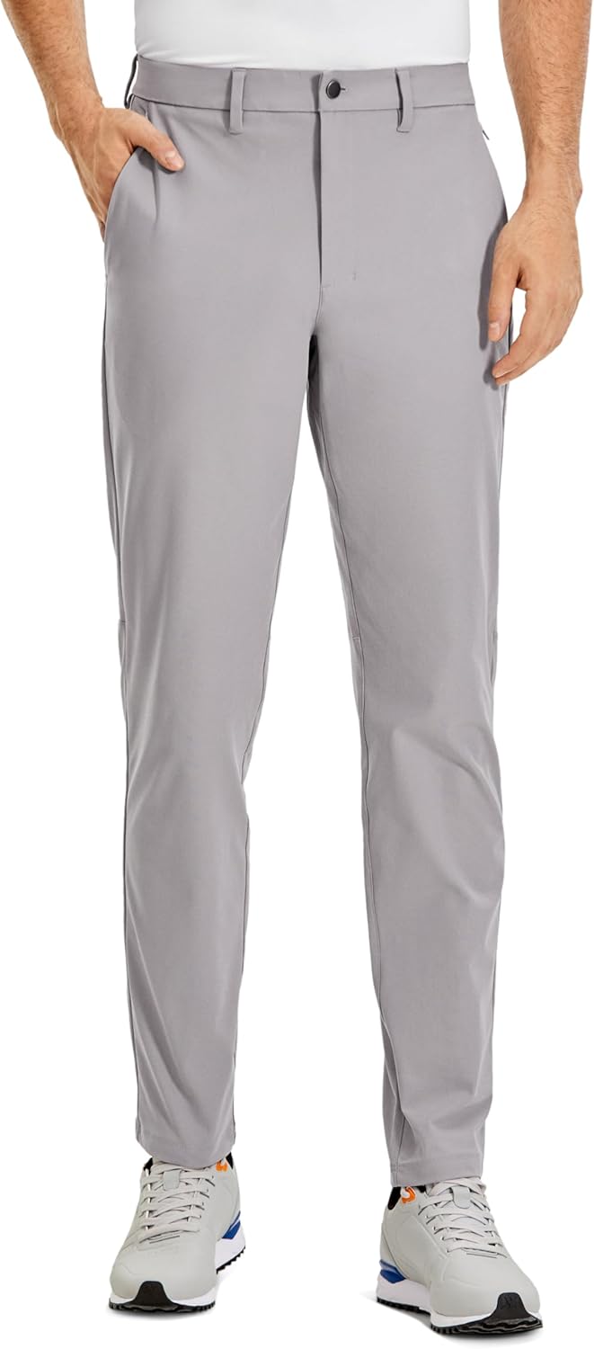 CRZ YOGA Men's All Day Comfy Golf Pants - 28"/30"/32"/34" Quick Dry Lightweight Work Casual Trousers with Pockets