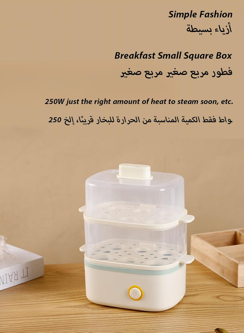 ZYNOXITY Electric Egg Cooker & Steamer - Multi-Function Rapid Boiler for Hard & Soft Boiled Eggs, Large Capacity, Auto Shut-Off, Kitchen Breakfast Maker, Easy Clean, BPA-Free, White/Green